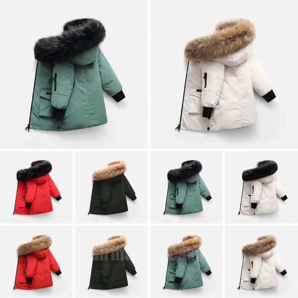 2023Kids Designer Manteau d'hiver Veste d'hiver Garçon Fille Vêtements de bébé Vestes avec badge épais vêtements d'extérieur chauds manteaux enfants Parkas mode classique