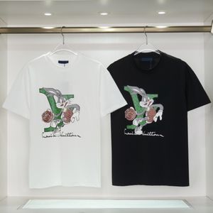 2023L Letter Nieuwjaar van de Rabbit Limited Bugs Bunny Gedrukte T-shirt Fashion Luxury Luxe korte mouw heren- en damesmodellen S-XXXL