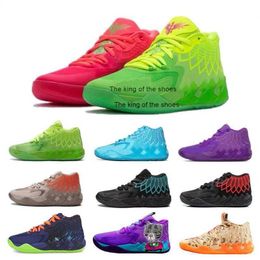 2023Lamelo zapatos Boys LaMelo Ball MB 01 Azul Púrpura niños zapatos de baloncesto para la venta Rick Morty Sport Shoe Trainner Sneakers US4.5-US12Lamelo shoes