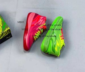 2023Lamelo zapatos MB.02 Rick Morty SLIME hombres zapatos de baloncesto 2023 alta calidad LaMelo Ball MB02 JADE Fluro Green PES Lime Squeeze Sport ShoeLamelo zapatos MB01