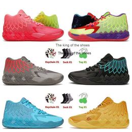 2023Lamelo zapatos Top Fashion Hombres Mujeres Zapatos de baloncesto LaMelo Ball MB.01 Beige Rick And Morty University Gold Blue Black Blast TrainersLamelo shoes