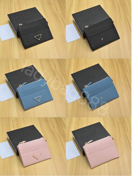 2023Luxury Brand Card Bag Wallet Business Card Holder Wallet Women's Men's Wallet Designer Coin Wallet Zipper Bag Authentique Cuir de Vachette Mini Sac à Main Triangle