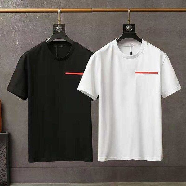 2023Luxury Casual Mens T-shirt New Wear Designer Manches courtes 100% coton de haute qualité en gros noir et blanc taille prad t-shirt tee M 2XL 01