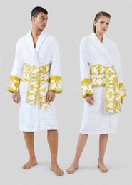 2023men's luxe mode classique coton peignoir hommes et femmes marque pyjama kimono chaud peignoir maison porter unisexe peignoir L6