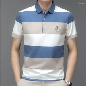 2023men's Polos Summer Homme Men Polo Shirt Hoge kwaliteit merk gestreepte korte mouwen Casual kleding Top