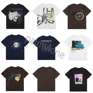 2023 Camisetas para hombre Camisas de moca inversa a través de zapatillas de deporte Match Sail Astroworld 100% algodón Gráfico Scotts camiseta para hombre Scotts tops ropa