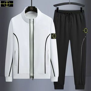 2023men Chándales Primavera y otoño Traje deportivo de piedra para hombre Isla con capucha con cremallera Traje de suéter Diseñador es chaqueta de tierra Pantalones de dos piezas 6XL 2Moda casual