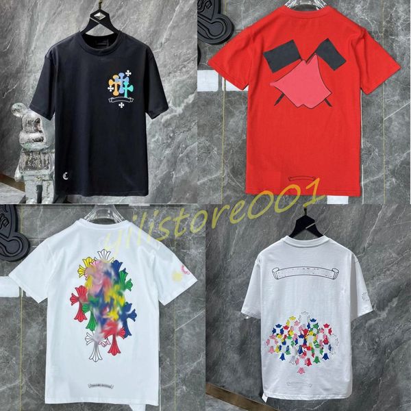 2023Mens Classic T-shirt Coeur Mode Ch Haute Qualité Marque Lettre Sanskrit Croix Modèle Pull T-shirts Designers Chromes Pull Tops Coton T-shirts U7I