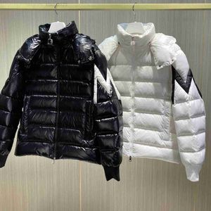 2023 Heren donsjack parka's kleding gewatteerde zwarte jassen buiten warm houden Unisex bovenkleding koude bescherming armband decoratie plus size