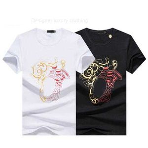 2023MENS T-shirtsummer geborduurd katoenen hoogwaardige hoogwaardige aangepaste kleding top designer t-shirt luxe hiphop buiten paren kort