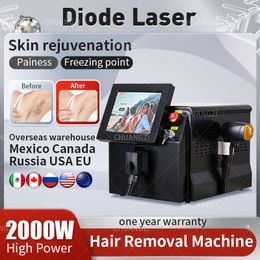 2023new 808nm gelo titânio diodo laser remoção do cabelo 755 1064 para casa remoção permanente cabeça de resfriamento depilador a laser indolor