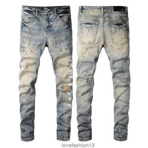 Europese en Amerikaanse bell bottom jeans ontwerper hiphop jeans high street fashion tide merken fietsmotorfiets