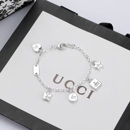Nouveau créateur de mode de luxe bijoux 925s en argent sterling en acier inoxydable Couple Bracelet de mariage accessoires cadeaux en gros-007