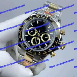 2023New Luxury Mens Watches 40mm 116503 126503 Black Dial Two Tone Goldsteel 2813 Mouvement automatique travaillant sans chronographe en acier inoxydable Sport Wrists