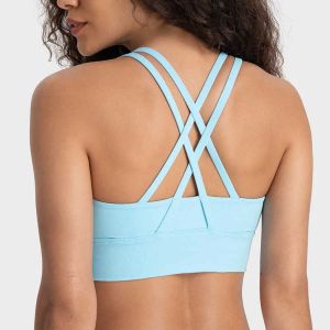 2023New Naked Feel Entraînement Gym Sport Bras Top L141 Femmes Mid Support Antichoc Push Up Yoga Athlétique Fitness Soutien-Gorge Crop Top Designer