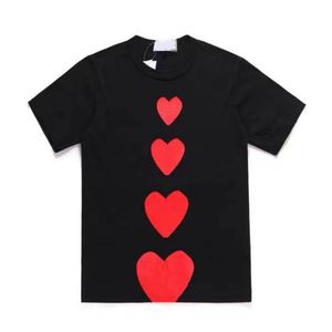 2023NEW Womens T Designer P Love Printing Korte Mouw Puur Katoen Casual Sportshirt Modieuze Straat Vakantie Koppels Hetzelfde