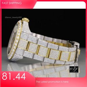 2023p62e Moisanite Studded Y Iced Out Watch Bust Down Down Hip Hop Diamond Watch pour M