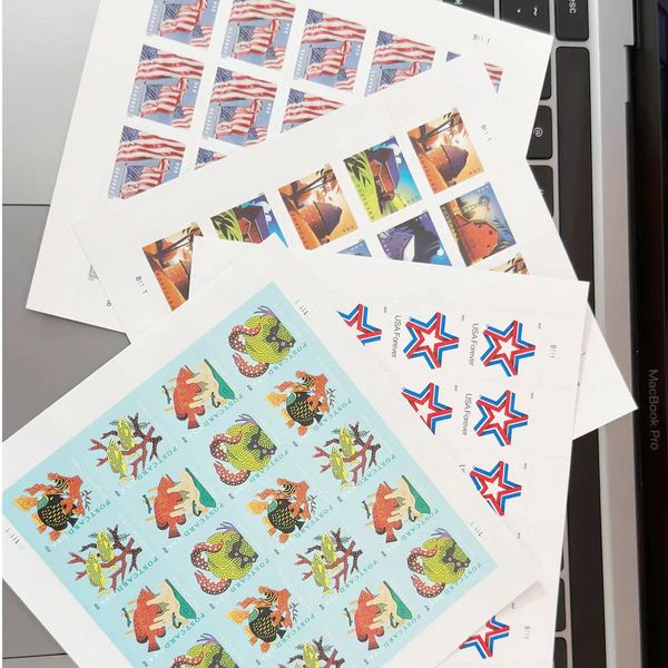 2023 Postaz de la bandera estadounidense de 100 sellos de oficina postal de primera clase de EE. UU. Correo para sobres con cartas de postales Invitaciones de boda de la tarjeta postal