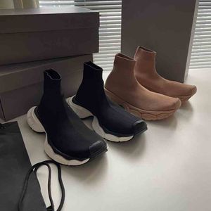 2023s Botas de tobillo ligeras de lujo Zapatos ligeros Recucled XL Sock Knit Sneaker Mujeres Mujeres Hombres Zapatos Zapatos de velocidad Negro Blanco Suela ancha Pareja Tamaño 35-46Box