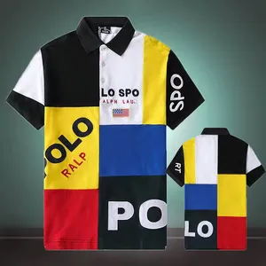 2023S Heren Polo Shirt 100% Katoen Casual Mode Paneel Contrast Borduren Nieuw Ontwerp Korte Mouw Shirt S-6XL