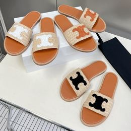 2023s TRIOMPHER MULE Sandales de marque populaire pour femmes pantoufles Sandales à fond plat avec logo signature sur la sandale de vacances d'été supérieure tendance sandale triompher