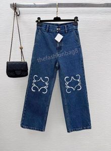 2023s Femmes Jeans Pantalons imprimé High Taist Lignet Denim Cantrage Design Fashion Long Pant Hiphop Streetwear Jean