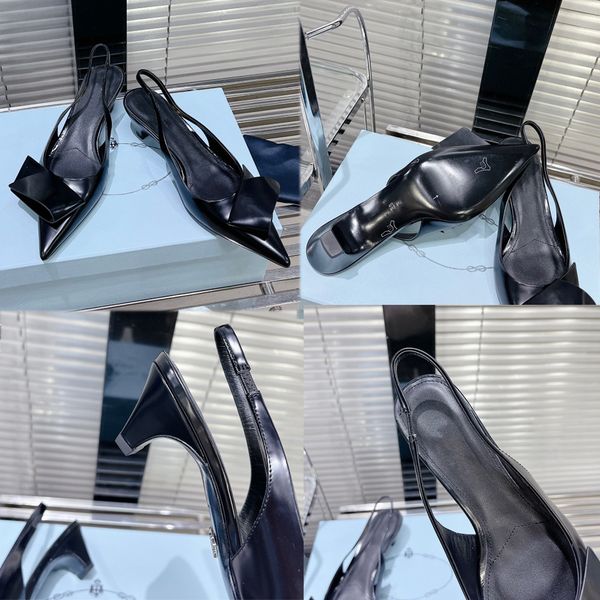 2023s Talons de créateurs pour femmes Chaussures habillées Talons à bride arrière Talons moyens Talons hauts pointus Talons chaton supérieur avec logo Sandales de dîner de fête Collection de défilés de carrière