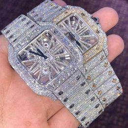 2023SNXS montre-bracelet hommes montre de luxe automatique VVS1 montre glacée pour hommes mouvement femmes montre hommes montre homme diamant montres montre-bracelet m