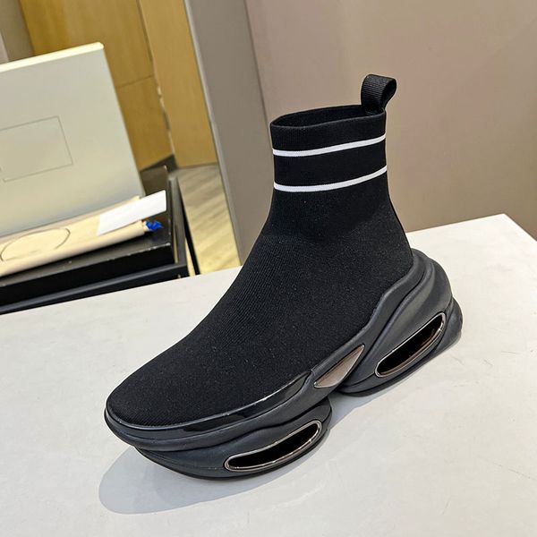 2023SS Designer Chaussette Chaussures Casual Chaussures Plateforme Chaussettes En Tricot Noir Tricoté Blanc Logo Entraîneur Sneaker Haut Baskets Chaussons
