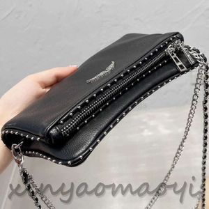 2023SS Bolsas de noche Popular Bolso para mujer Bolso Alas Diamante Planchado Zadig et Voltaire Remaches Piel de oveja Cuero Messenger Messenger Bolsos Dos Cadena Lad