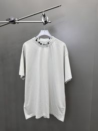 2023ss modemerk Bale Retro Distressed Rivet Neck minimalistisch casual trendy merk T-shirt