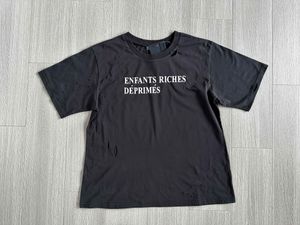 Camiseta con eslogan ERD de marca de moda, camiseta informal lavada en negro desgastada, Retro, con estampado de carreras en aerosol, 2023ss