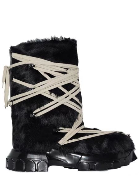 2023ss – bottes de neige en fourrure véritable de haute qualité, sur mesure, à plateforme rocheuse, semelle de poulpe, Botas exclusifs