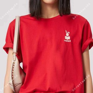 2023SS Isabel Marant Femmes Designer Fashion Classic T-shirts New IS Fashion Casual Tee Pull Femmes Broderie T-shirt à manches courtes Col rond Tops