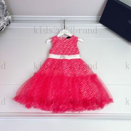 2023SS Kids Mesh Cupcake Dress Fairy Princess Dress Elegant Girl's Dress Vest Dresses Brand Designer Girls Jurk Kort Mouw Jurk Design Mesh Gauze jurk