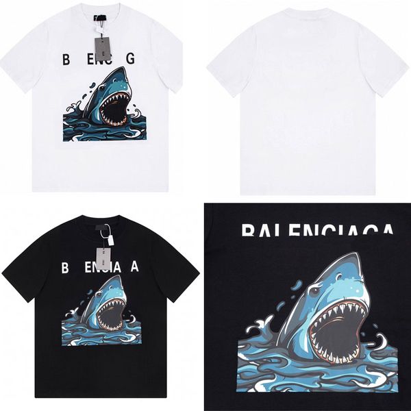 2023SS Luxe Merk Hoge Kwaliteit Lente Zomer Nieuwe Shark Korte Mouw T-shirt Mode Persoonlijkheid Heren en Dames Designer Casual Veelzijdig T-shirt