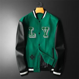 2023ss Luxe Herenjassen Modemerk Heren Dames Jas Vintage Losse Lange Mouw Groen Baseball Heren Hiphop Herfst Varsity Casual Warme Bomberkleding