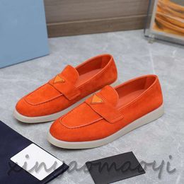 2023ss derme pour hommes et femmes chaussures habillées à fond plat couple marche chaussures de sport en daim designers de luxe chaussures plates chaussures d'usine