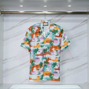 2023SS Camisas con estampado de tigre de flores para hombre Camisa hawaiana de manga corta con botones informales Trajes de verano para la playa Camisas de vestir de diseñador