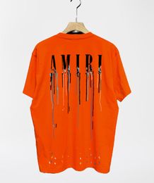 2023SS Hommes T-shirt Designer T-shirt Hommes Femmes T-shirt surdimensionné imprimé Mode Homme Coton T-shirts occasionnels Manches courtes Luxe Hip Hop Streetwear Chemises Orange Couleur XXL