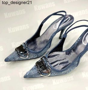 2023ss Nieuwe D-Venus Denim Hakken Slingback Dames Sandalen Pumps D Kittie Canvas D Venus Strand Zomer Luxe Designer Dames Hoge Hak