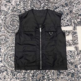 2023SS printemps et automne nouveau gilet pour hommes veste sans manches cardigan à fermeture éclair de haute qualité concepteur veste noire manteau S-XL