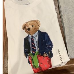 2023SS Summer Unisex Polos shirt Little Bear Pure katoen Casual modemerk Ronde nek Korte mouw modeprint Aziatische maat S-3XL