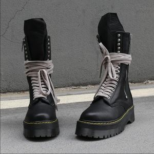 2023ss X Goodyear dikke zool High Top High Street Boots Exclusieve op maat gemaakte Frist Yard Leather Punk Botas