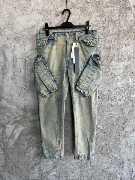 2023SS pantalones de yoga para hombre, pantalones vaqueros de algodón con bolsillo grande, pantalones vaqueros de diseñador de lujo, estilo callejero, pantalones casuales exquisitos