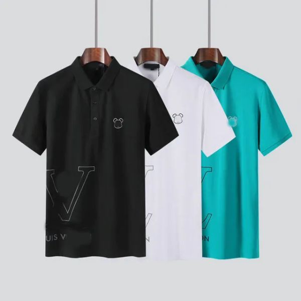 2023Summer hommes T-shirt Designer Stripe Polo Hommes Polos Chemise Mode Focus Brodé Serpent Jarretelles Petite Abeille Imprimer Motif Vêtements T-shirt M-3XL