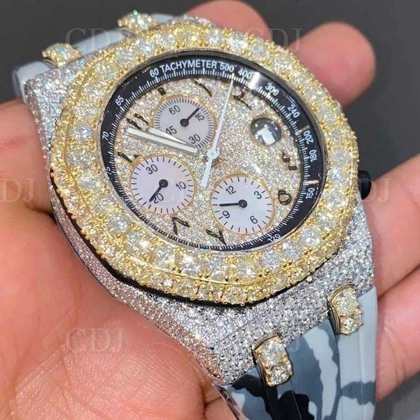 2023T0BV Hip Hop Iced Out Lab Grown CVD HPHT Diamond Quartz Watch Custom Dign Hommes Femmes Luxury Diamond Watch Fabricant de l'IndeJFZM