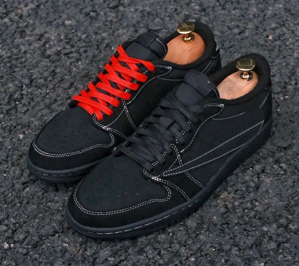 2023Travis Scotts x 1 Low Casual Shoes Black Phantom Basketball DM7866-001 Auténtico Cactus Jack Men Sports Sneaker Outdoor Trainers con caja original 2022