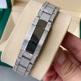 2023U9PR Montres-bracelets Diamond Watch Mens Montre mécanique automatique 41mm avec bracelet en acier serti de diamants Mode Busins Montre-bracelet Montre de Luxe Bling Dial