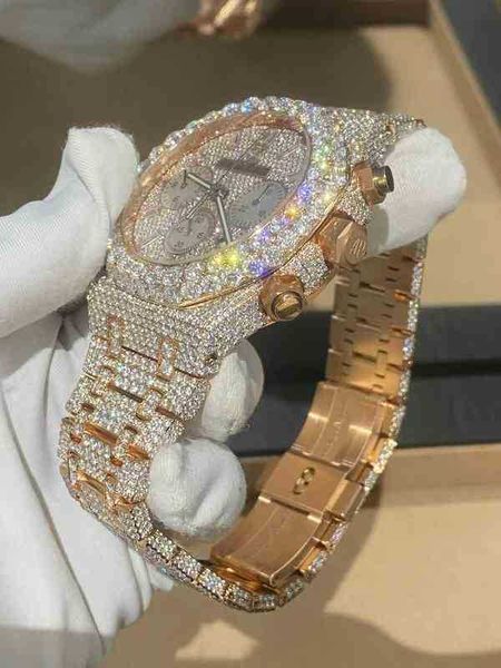 Montre-bracelet de luxe vvs1 pour hommes, bijoux haut de gamme, personnalisé, diamant naturel GIA, 2023